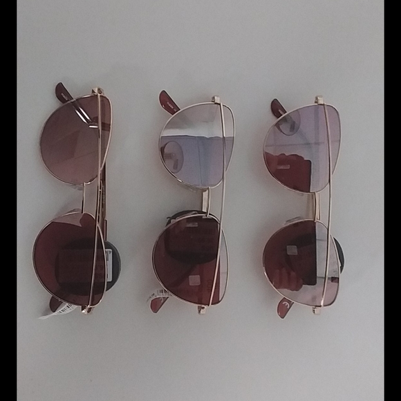 I am Accessories - gold frame rose lens sunglasses 3 for 1
